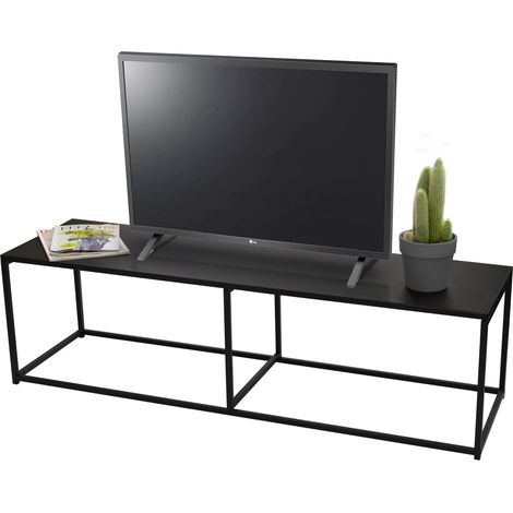 Industrieller Stil TV-Möbel Kollektion SOHO - Farbe Schwarz, Maße 140x40xH40 cm