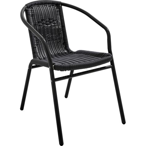 Chaise de jardin aluminium et résine noire