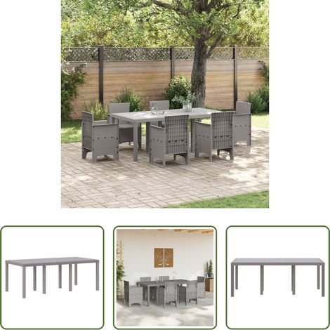 Poly-Rattan -  Gartentisch Hellgrau 200 x 100 x 73 cm Poly-Rattan (1/5)