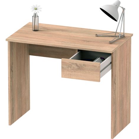 Briebe Nova Escritorio, Mesa de Ordenador 75x90x50cm, 1 Cajón, Oficina, Habitación Juvenil, Desk  Madera