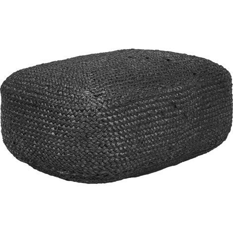 Pouf ISARDA Jute Schwarz