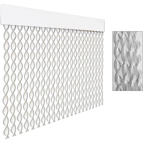 Spiralschnur-Türvorhang Tambre 90x210 Weiß-Transparent 20206D