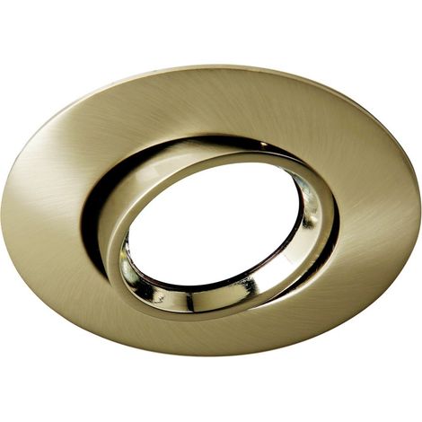 Empotrable redondo con foco basbulante “Terra” GU5.3 IP20 Ø10cm fabricado en aluminio color oro viejo (1/4)