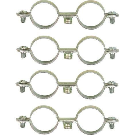 4x collier double de fixation murale 18mm plomberie raccord tuyau tube maintien