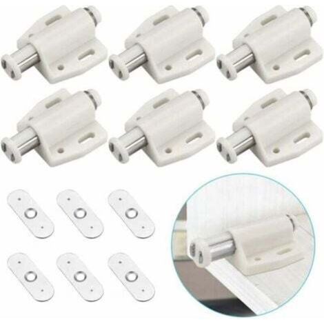 6pcs Magnetic Pressure Snapper Door Opener, Magnetic Furniture Spring Snapper, Magnet Push-to-Open Magnet Pressure Snapper for Cabinet Doors, Bookcases, Drawers (1/4)