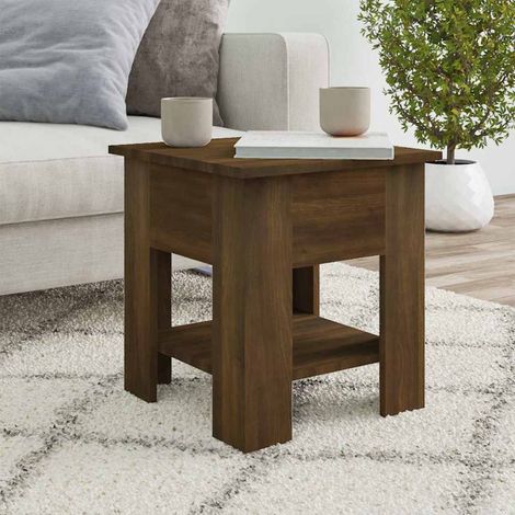 Table basse Table d'appoint pour Salon Chambre - Chêne marron 40x40x42 cm Bois d'ingénierie BV748132 - BonneVie (1/5)