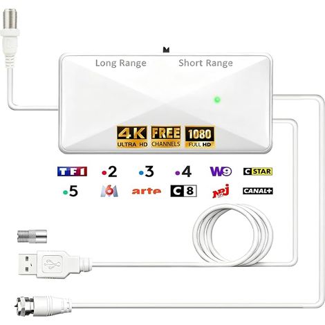 Amplificateur Antenne TV, Antenne Intérieure et Extérieure