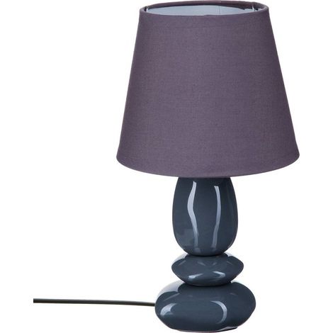 Lampe à poser pied en Céramique Abat-jour en Coton H 30 cm - (1/5)