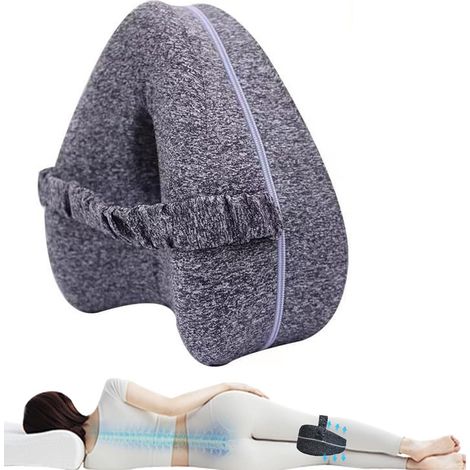 Orthopedic Leg Pillow Knee Sleeping Pillow Ergonomic with Memory Foam for Pressure Relief – For Hips, Legs, Knees, Orthopedic Cushion, Gray (1/4)