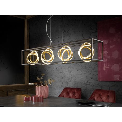 Pendellampe Hängelampe Esstischleuchte schwarz gold LED dimmbar Höhe verstellbar (1/5)