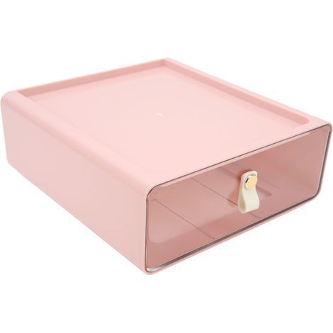Große, transparente Aufbewahrungsbox mit Schublade, Schreibtischbox im Schubladenstil, rosa Schreibtisch-Organizer (1/5)