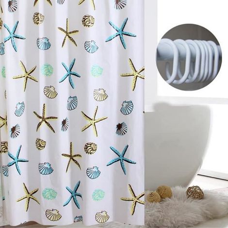 Rideau de douche - - 200x200 cm - Imperméable - Anti-moisissure - Antibactérien (1/4)