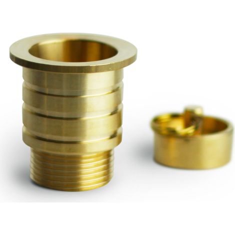 Piletta per Fontana da Giardino da 3/4" in Ottone Lucido con Tappo (1/2)