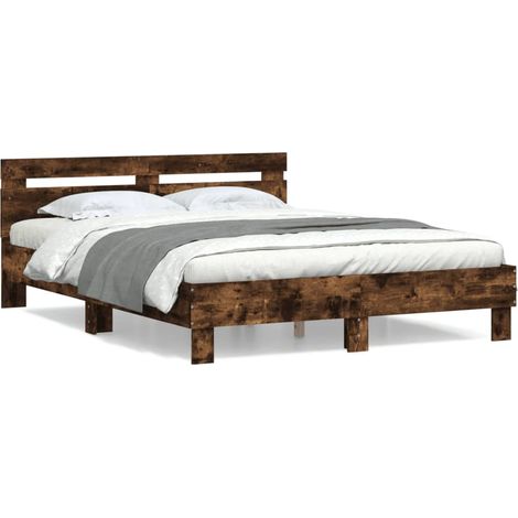 Maison Exclusive - Cama con cabecero madera de ingeniería roble a