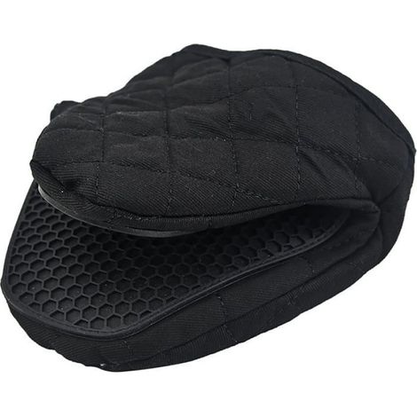 Gants isolants en silicone – Gants de cuisine épais anti-brûlure – Gants de cuisine en silicone (1 pièce, noir) (1/4)