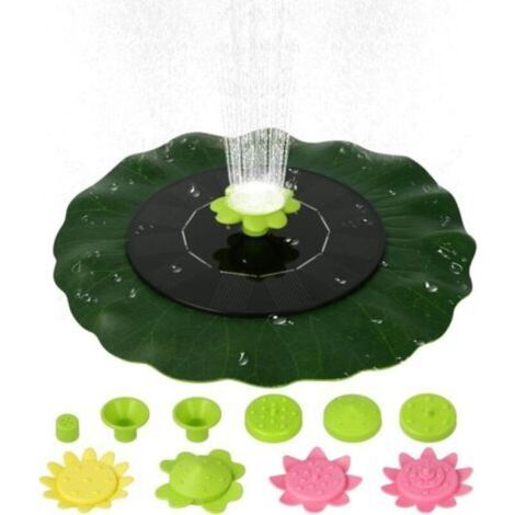 Fontaine solaire pour oiseaux en forme de feuille de lotus, 6 V, 1 W, idéale pour bassin, étang, jardin et patio – sans fil, alimentée par énergie solaire