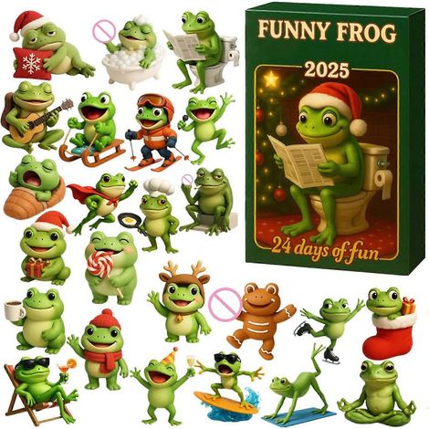 Calendrier de l'Avent Grenouilles Unique pour Enfants et Adultes - Cadeau de Fêtes Parfait pour Tous les Âges - Décoration de Maison pour les Fêtes (1/5)