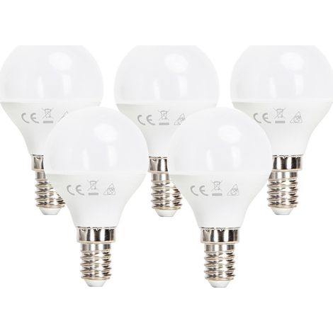 Confezione da 5 Lampadine Led E14 G45 6W Bianco freddo 6500K Aigostar (1/5)