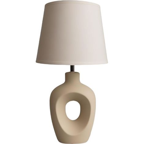 Lampe de table décorative Madelor Rabalux beige céramique abat-jour textile E14 25 W (1/4)