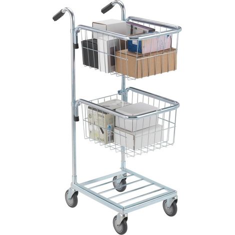 KKE – Chariot d'atelier de préparation de commandes – 2 paniers ajustables – Dimensions 385 x 660 x 1090 mm – Charge max. 35 kg par panier (1/5)