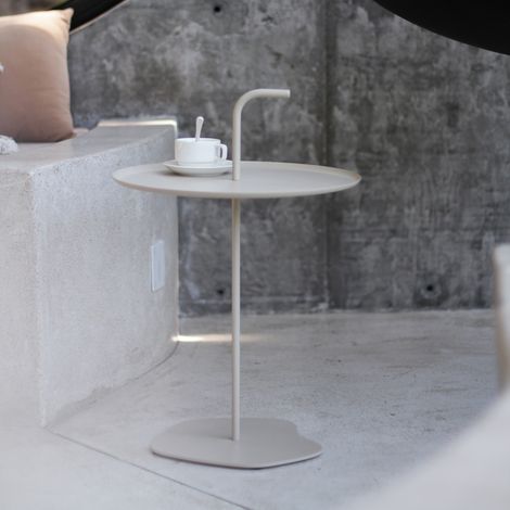 Outdoor-Metalltisch Calimera 56,5 x Ø 38 cm Champagne [casa.pro]