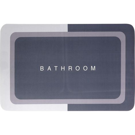 Rutschfeste Badmatte für Badewanne und Dusche, Gummi, Grau, 80 cm