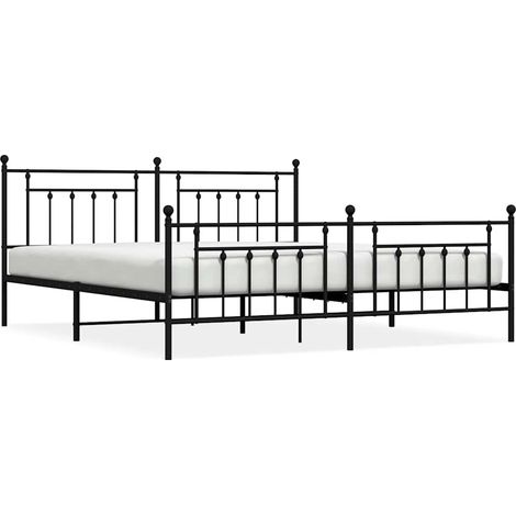 Maison Exclusive - Giroletto con Testiera e Pediera Metallo Nero 193x203 cm (1/5)