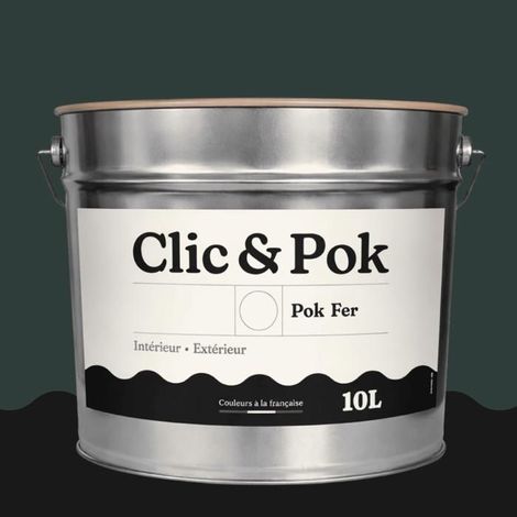 Peinture Fer Antirouille – Métal Extérieur Intérieur, Satinée, Protection Rouille - 10L - RAL 6012 - Vert noir