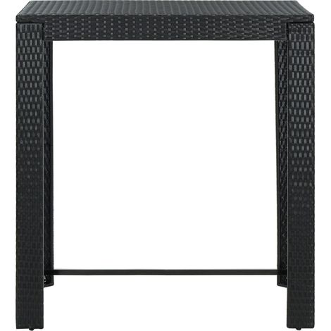 vidaXL Garden Bar Table Black 100x60,5x110,5 cm Poly Rattan (1/3)