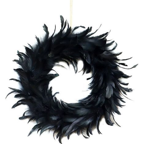 Couronne de Plumes pour la Décoration de Fête d'halloween, Plumes Noires Uniques, Décoration Polyvalente de Haute qualité, Facile à Ranger (Z) (1/5)