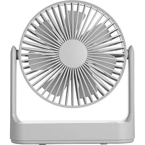 Ventilateur de bureau USB multifonctionnel, design portable, fonctionnement silencieux, orientable en 4 directions, pales amovibles, gris (1/5)