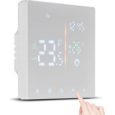 Smart Thermostat Full Touch Manual Automatic Mode Programmable Digital Temperature Controller for Home Water Heating (1/5)