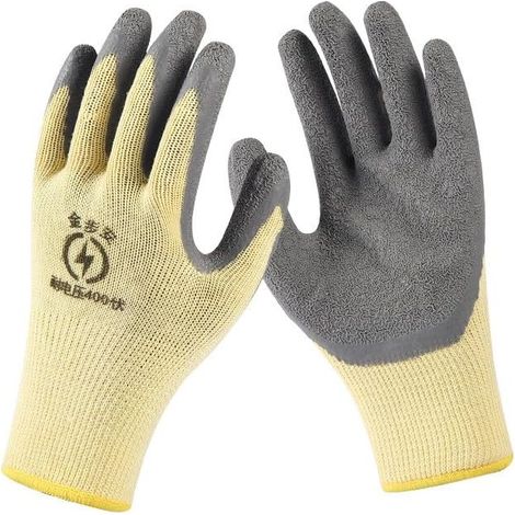 Gant Isolant Électricien 400V Résistant Tension Abrasion Caoutchouc Antidérapant (1/5)