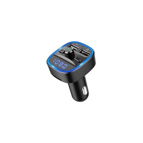 FM-Transmitter, Bluetooth-Freisprecheinrichtung fürs Auto mit 2 USB-Anschlüssen, Zigarettenanzünder-Ladegerät, kompatibel mit MP3-Player, TF-Karte und Disc. (1/5)