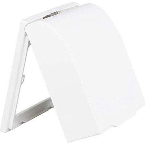Boîtier étanche en plastique pour interrupteur mural, sonnette de porte, couvercle rabattable pour la maison (blanc) (1/5)