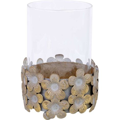 Candelabro de metal blanco 10x10x14h cm (1/5)