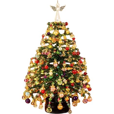 Kit para armar un árbol de Navidad con cuentas hecho a mano (luces incluidas por defecto). (1/5)