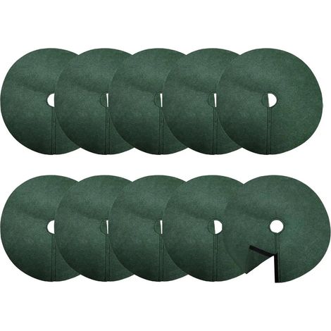 10 anneaux de paillis pour le contrle des mauvaises herbes en tissu S (1/5)