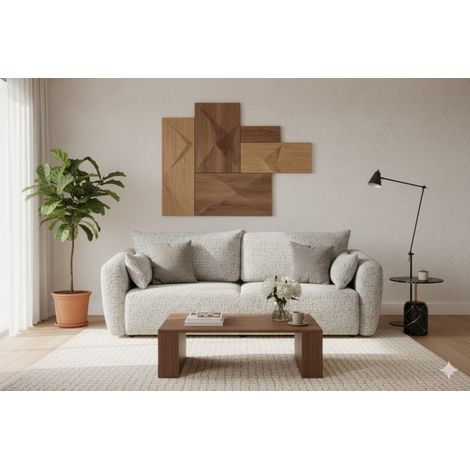 Sofa 3-Sitzer mit Schlaffunktion RUDEN in Stoff Bello Grau (1/5)