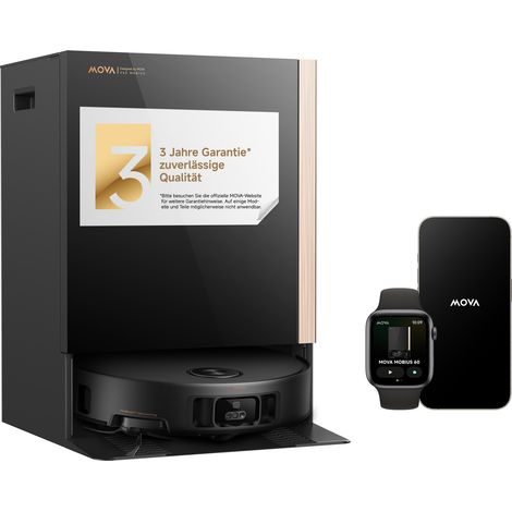 MOVA MOBIUS 60 Saugroboter – MopSwap™, 30.000 Pa, dynamisches Saugrückhaltesystem, 8 cm Hindernis, flexible Navigation, 100 °C PTC für Waschbretter