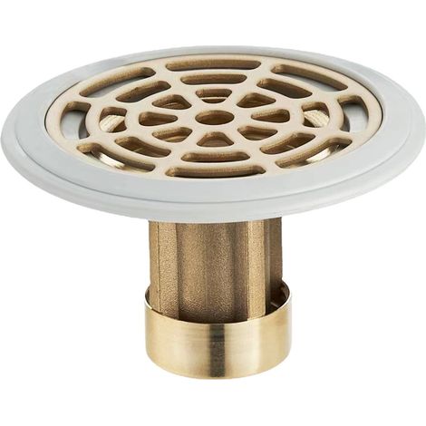 Siphon Douche, Bonde de Douche avec Anneau en Caoutchouc, Bouchon Douche en Cuivre, pour Siphon de Sol et Salle de Bain, pour Diamètre de (1/4)