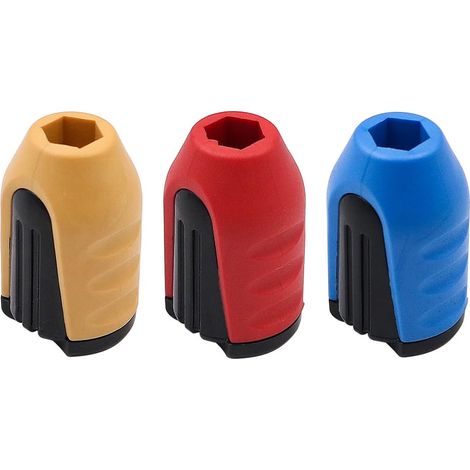 3Pcs Anneau de magnétiseur d'embout de tournevis amovible, support de capteur de vis magnétique en plastique pour embouts de tournevis à tige de 1/4 de pouce (1/5)