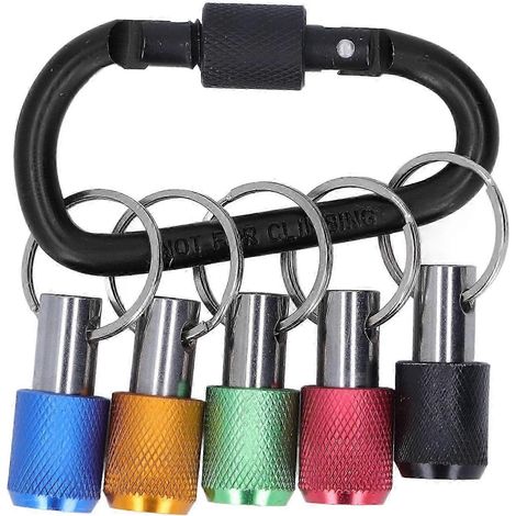 Tournevis à porte-embouts hexagonaux 1/4 po, rallonge à changement rapide avec 5 douilles de couleur (1/5)