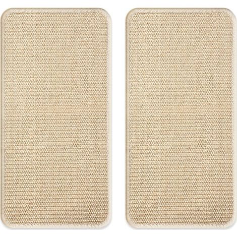 2 Pièces (Couleur Bois) Tapis griffoir pour Chat,50x25cm,Antidérapant Griffoir Chat Canapé,Tapis griffoir Chat,Convient aux Murs et aux Coins, Anti Rayures, protège Les Meubles et Les canapés