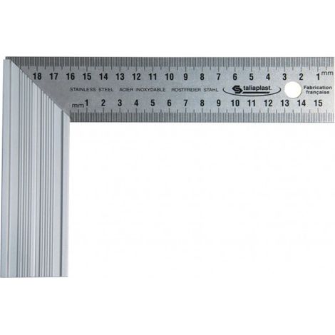 SOFOP TALIAPLAST - Équerre droite et d'onglet lame inox talon aluminium 200mm