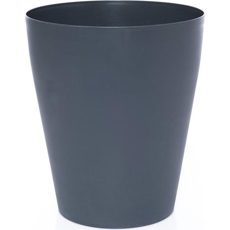 Corbeille à papier - Poubelle en plastique - Idéale pour chambre d'enfant, bureau, cuisine - Hauteur : 26,5 cm - 12 l - Gris bleu (1/4)