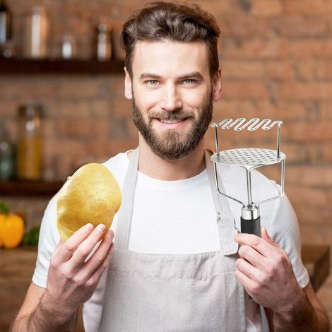 Kartoffelstampfer aus Edelstahl mit rutschfestem Griff (1/5)