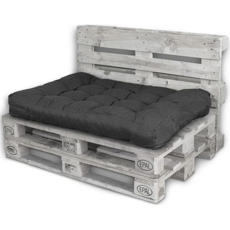 Palettenkissen Palettenauflagen Sitzkissen Rückenlehne Kissen Palette Polster Sofa Couch Schwarz - Sitzfläche