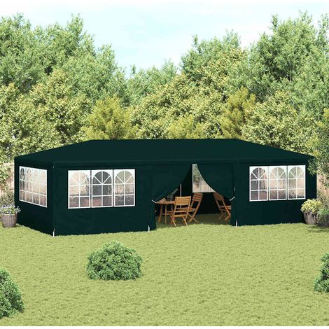 Profi-Partyzelt mit Seitenwänden 4×9 m Grün 90 g/m²