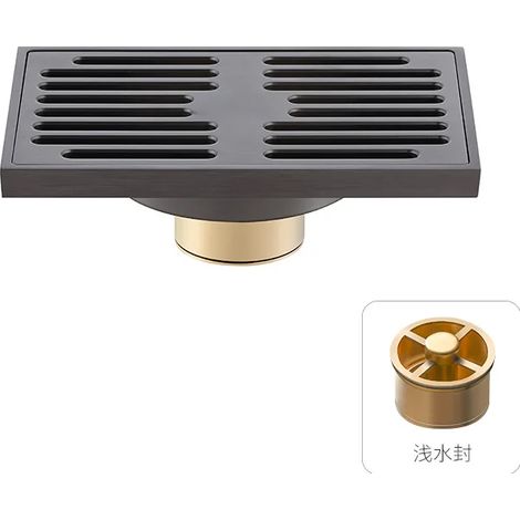 (grey)Floor Drain Bathroom Accessories 9 by 14cm Escurridor Ralo Banheiro Salle De Bain Brass Anti-odor Drains Push Deodorization (1/4)